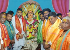 Ravikumar and Heerekar Srinu who participated in the Kalyanam of Mallikarjuna Swami and performed special pujas.