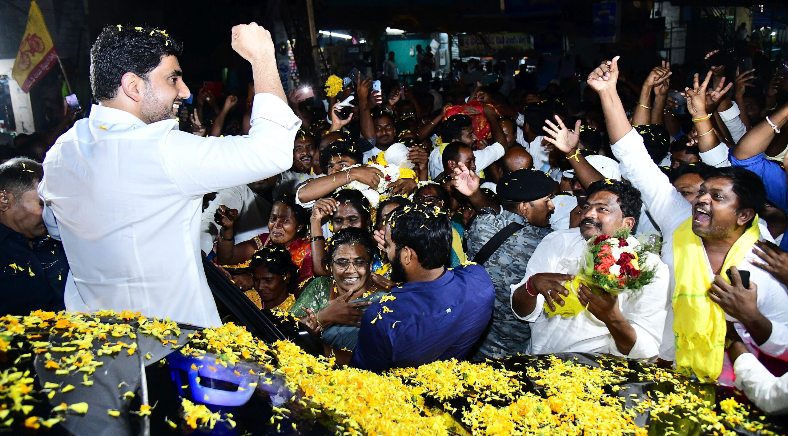 Minister Lokesh is supported by the people at every step.